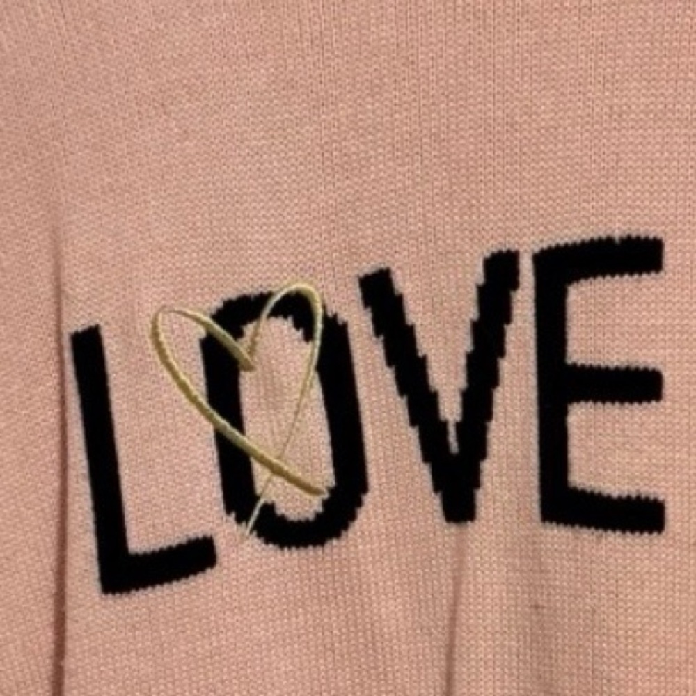 Victoria’s Secret LOVE Sweater Pink Knit Pullover Large - Picture 3 of 6